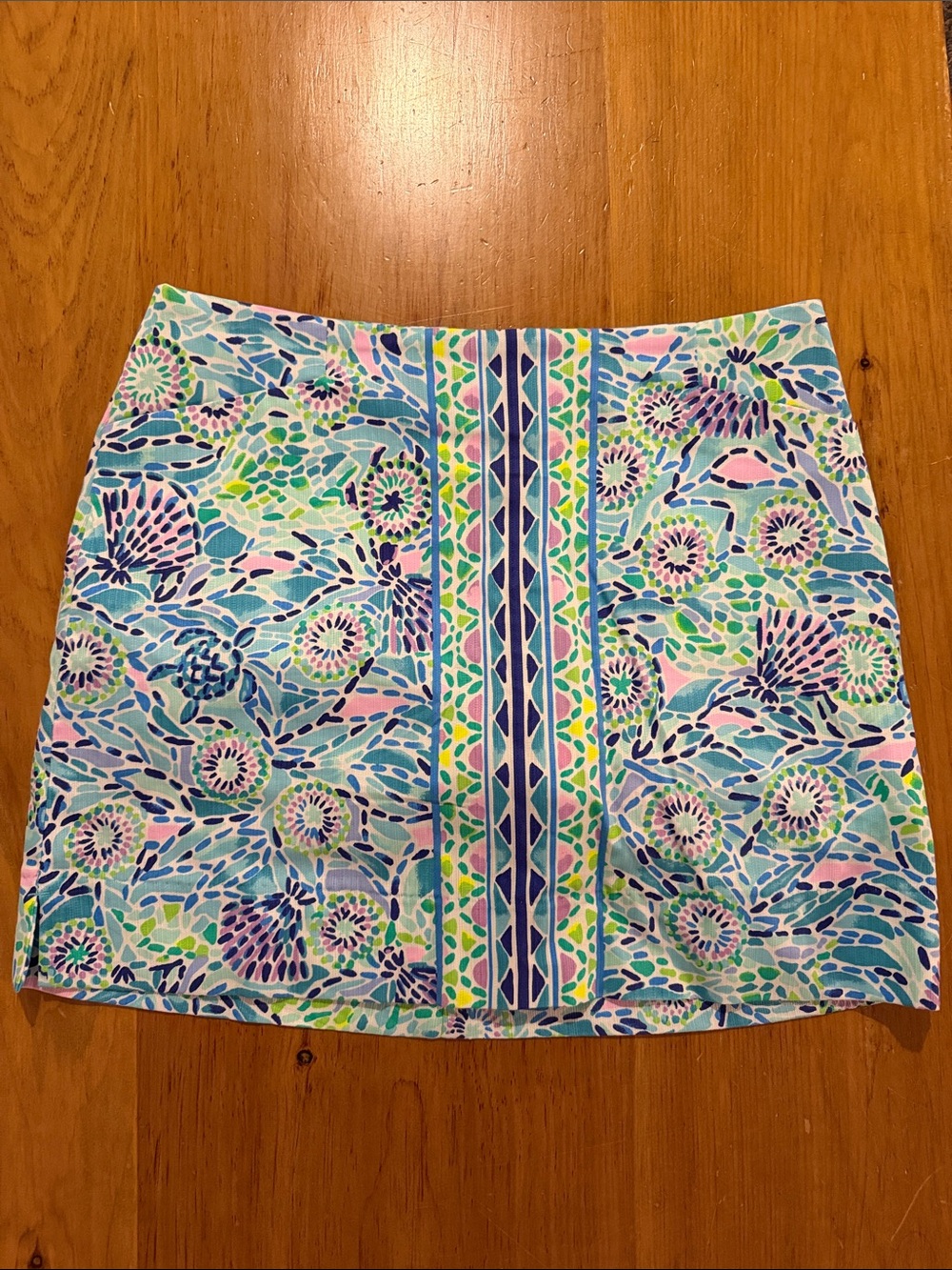 Lilly Pulitzer Floral Stripe Mosaic Mini Skirt in Blue, Pink & Green